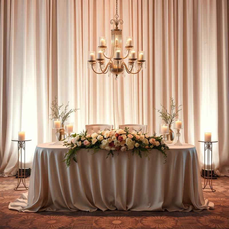 La table d'honneur décorée avec des fleurs