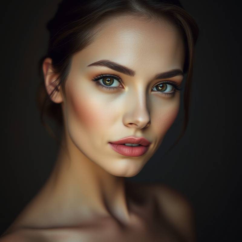 Portrait d'une femme avec une composition soignée